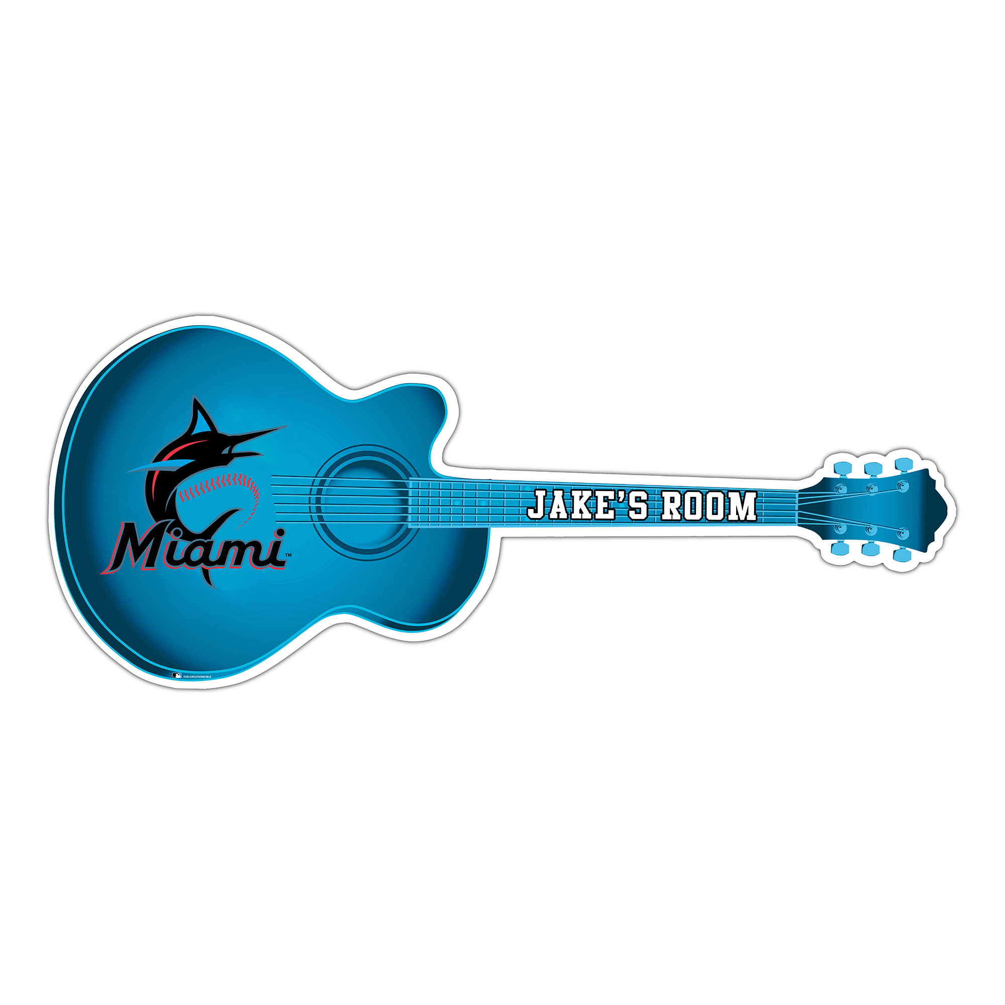 Miami Marlins 24" Customizable Guitar Sign