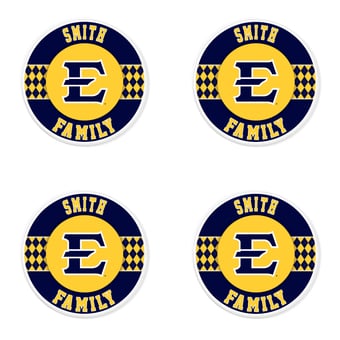 ETSU Buccaneers 4" Personalized Circular Coasters 4-Pack Set