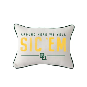 Little Birdie Baylor Bears Rectangular Piped Pillow