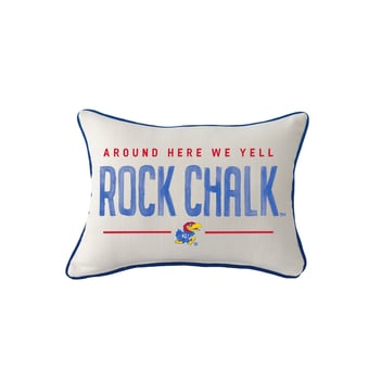 Little Birdie  Kansas Jayhawks Rectangular Piped Pillow