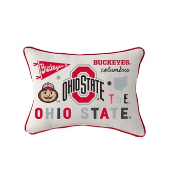 Little Birdie  Ohio State Buckeyes Rectangular Piped Pillow