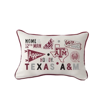 Little Birdie Texas A&M Aggies Rectangular Piped Pillow