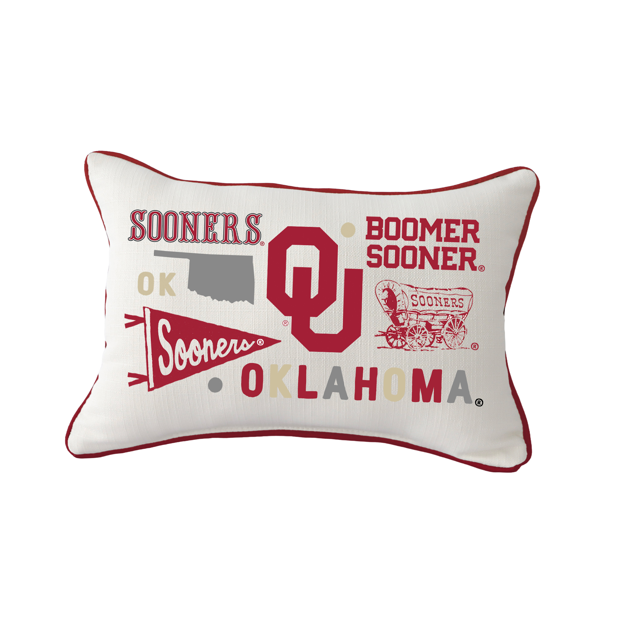 Little Birdie  Oklahoma Sooners Rectangular Piped Pillow