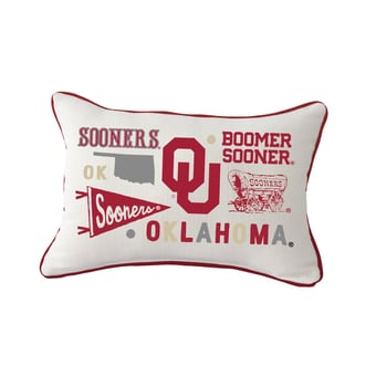 Little Birdie  Oklahoma Sooners Rectangular Piped Pillow