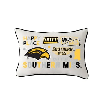 Little Birdie Southern Miss Golden Eagles Rectangular Piped Pillow