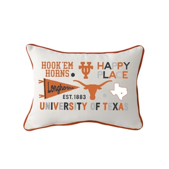 Little Birdie  Texas Longhorns Rectangular Piped Pillow