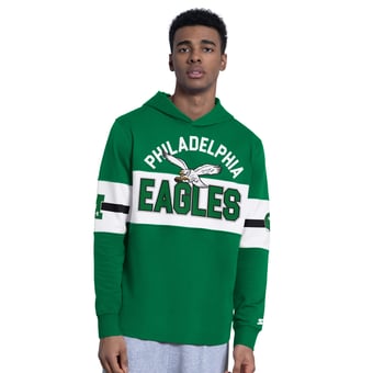 Men's Starter Kelly Green Philadelphia Eagles Fullback Jersey Hoodie