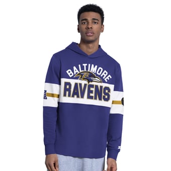 Men's Starter Purple Baltimore Ravens Fullback Jersey Hoodie
