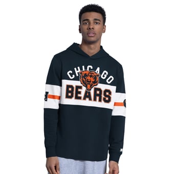 Men's Starter  Navy Chicago Bears Fullback Jersey Hoodie