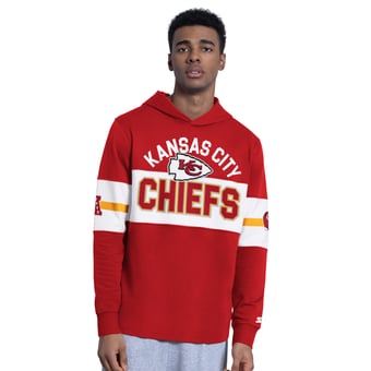 Men's Starter  Red Kansas City Chiefs Fullback Jersey Hoodie