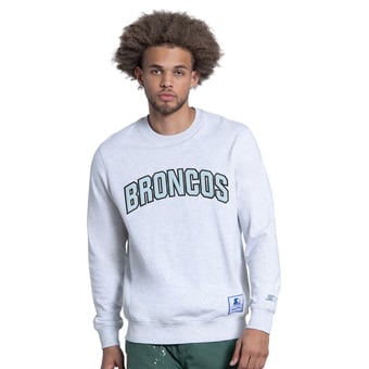 Men's Starter Ash Denver Broncos Faceoff Fleece Sweatshirt