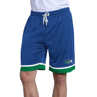 Men's Starter  Royal Seattle Seahawks Throwback Power Play Mesh Shorts