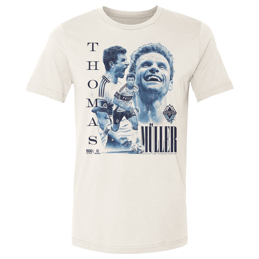 Men's 500 Level Thomas Muller Cream Vancouver Whitecaps FC Vintage T-Shirt