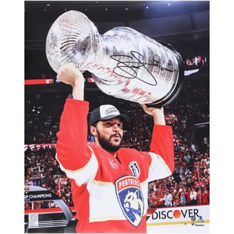 Seth Jones Florida Panthers Autographed 2025 Stanley Cup Champions 16" x 20" Raising Cup Photograph