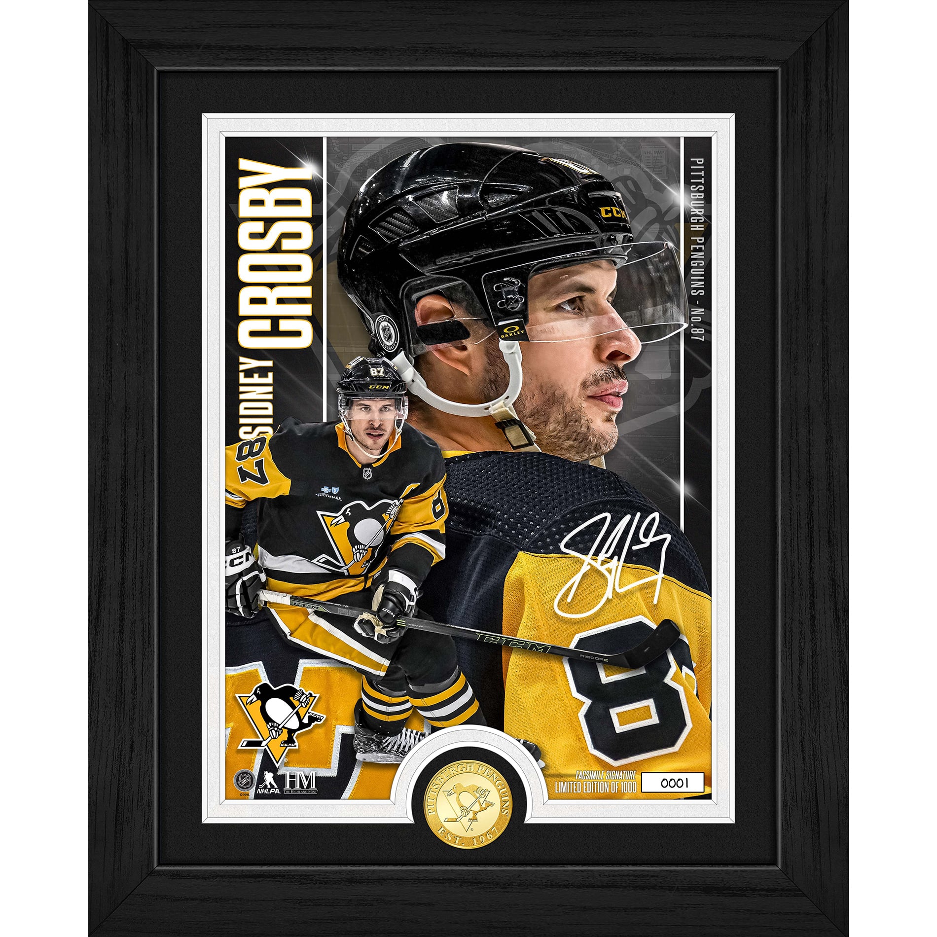 Highland Mint Sidney Crosby Pittsburgh Penguins Bronze Coin Photo Mint