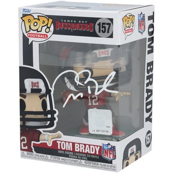 Tom Brady Tampa Bay Buccaneers Autographed Funko Pop! Red Jersey #157 Figurine