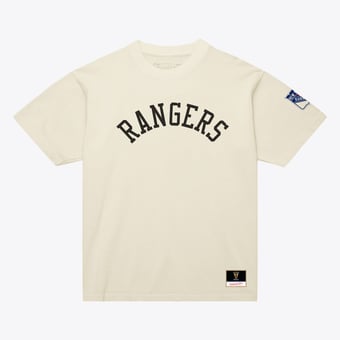 Unisex Mitchell & Ness  Cream New York Rangers Arched Team T-Shirt