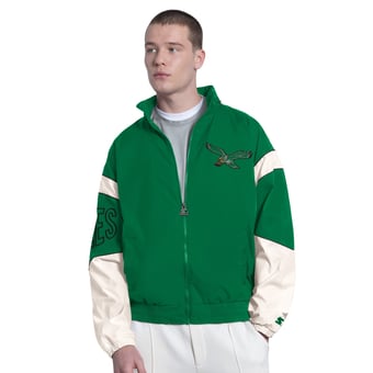 Men's Starter  Kelly Green Philadelphia Eagles The Gust Full-Zip Hooded Jacket