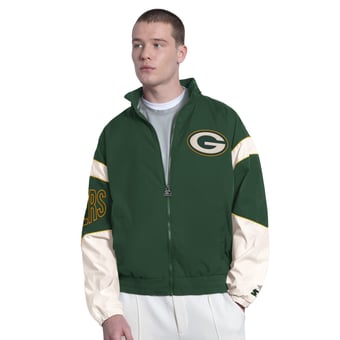 Men's Starter  Green Green Bay Packers The Gust Full-Zip Hooded Jacket