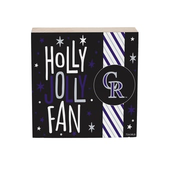 "Colorado Rockies 6"" Holiday Wood Plock Shelf Sign"