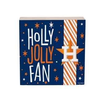 "Houston Astros 6"" Holiday Wood Plock Shelf Sign"