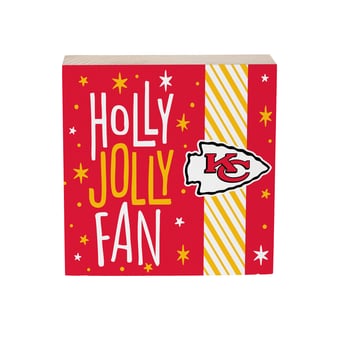Kansas City Chiefs 6" Holiday Wood Plock Shelf Sign