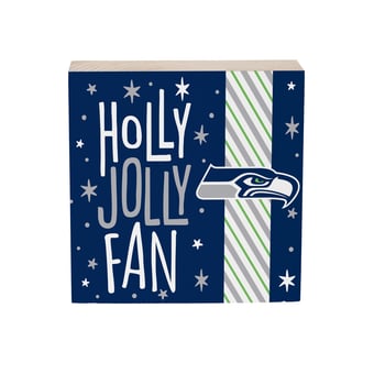 Seattle Seahawks 6" Holiday Wood Plock Shelf Sign