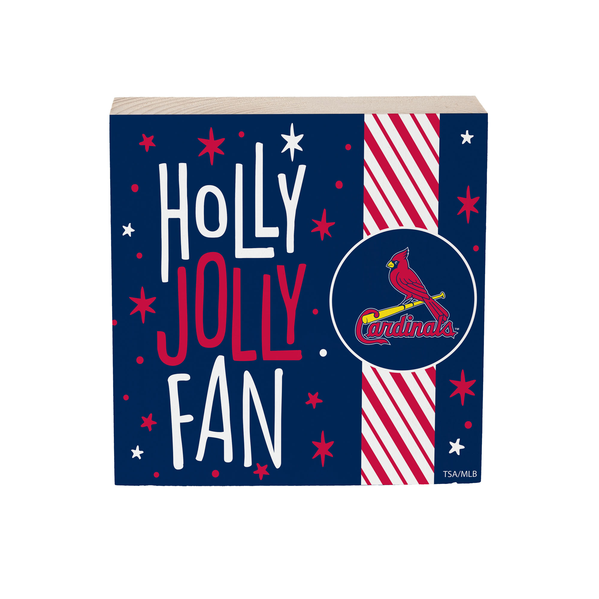 St. Louis Cardinals 6" Holiday Wood Plock Shelf Sign