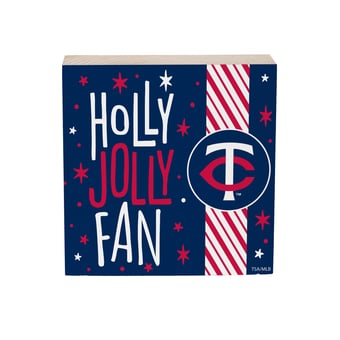 Minnesota Twins 6" Holiday Wood Plock Shelf Sign