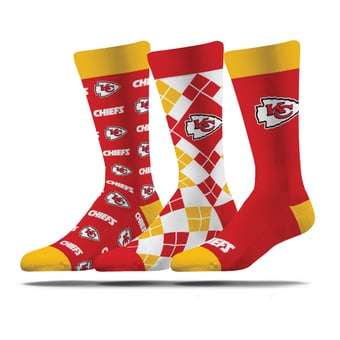Unisex Strideline Kansas City Chiefs Business Knit Crew Socks Three-Pack Set