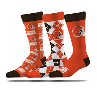 Unisex Strideline Cleveland Browns Business Knit Crew Socks Three-Pack Set