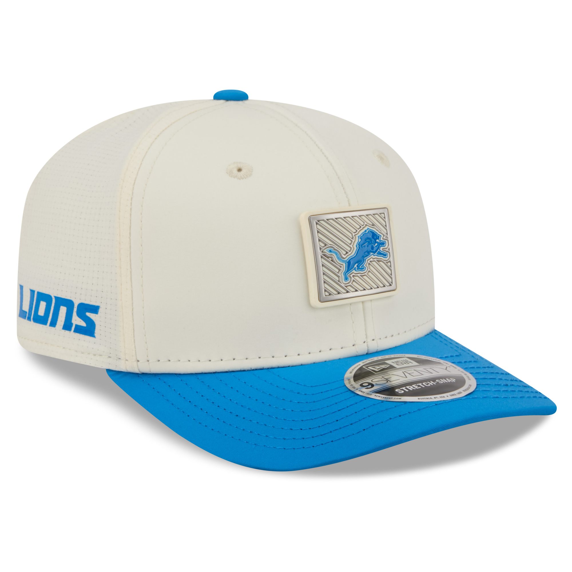 Men's New Era  Cream/Blue Detroit Lions 2026 NFL Training Camp 9SEVENTY Adjustable Hat