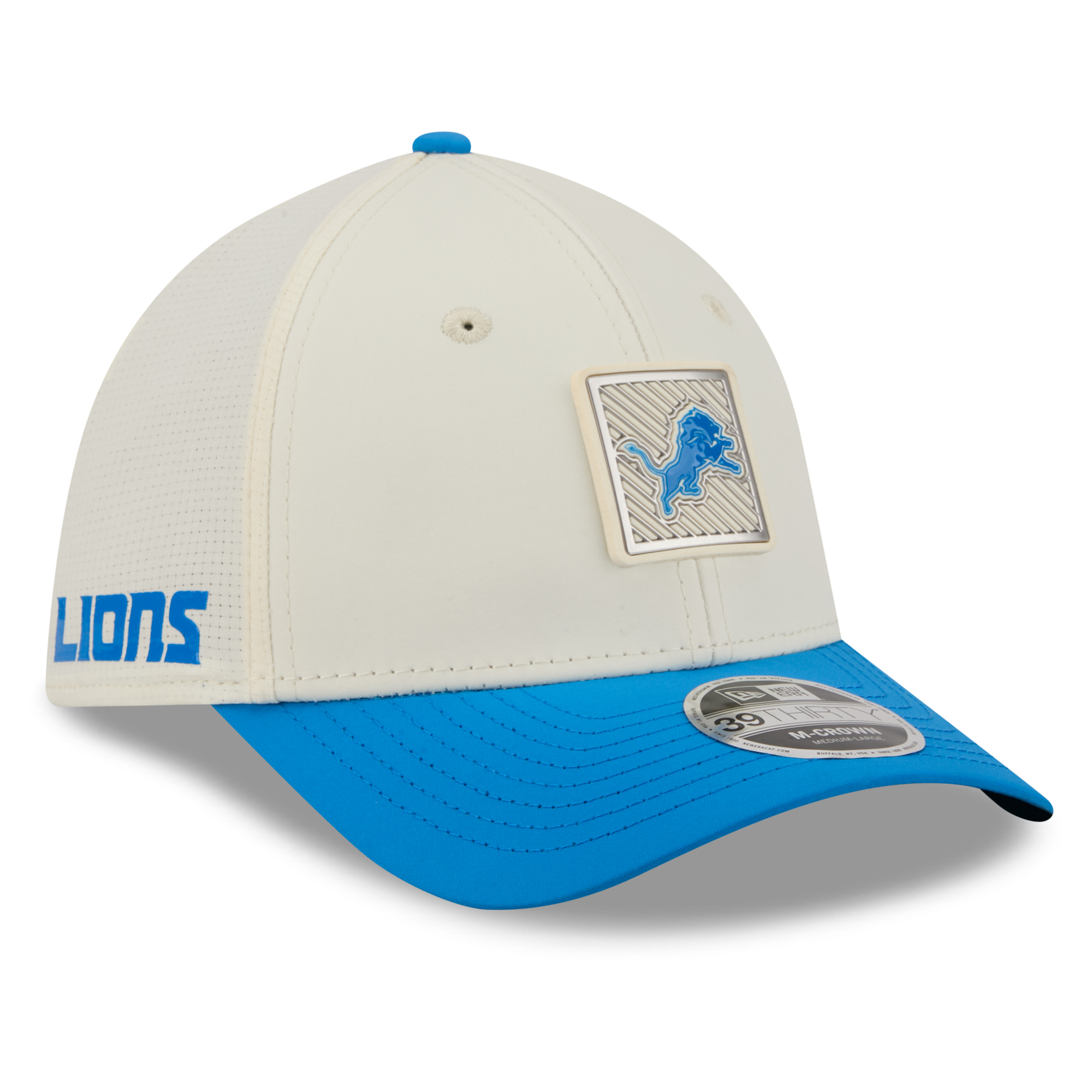 Men's New Era  Cream/Blue Detroit Lions 2026 NFL Training Camp 39THIRTY Flex Hat