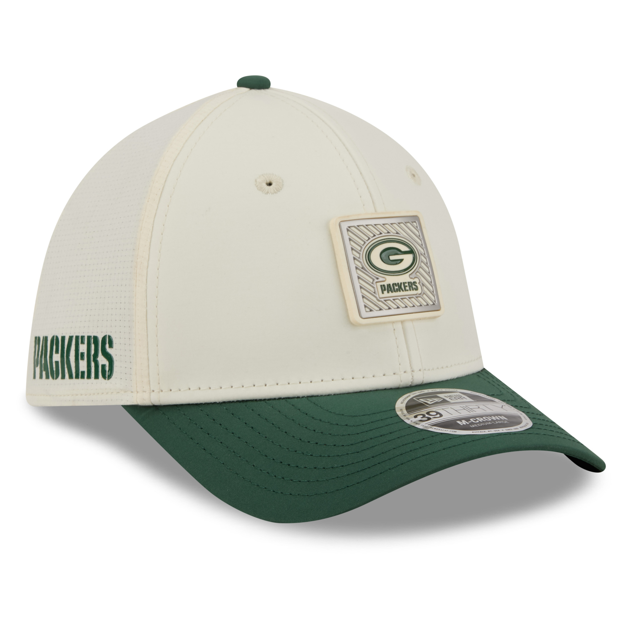 Men's New Era  Cream/Green Green Bay Packers 2026 NFL Training Camp 39THIRTY Flex Hat