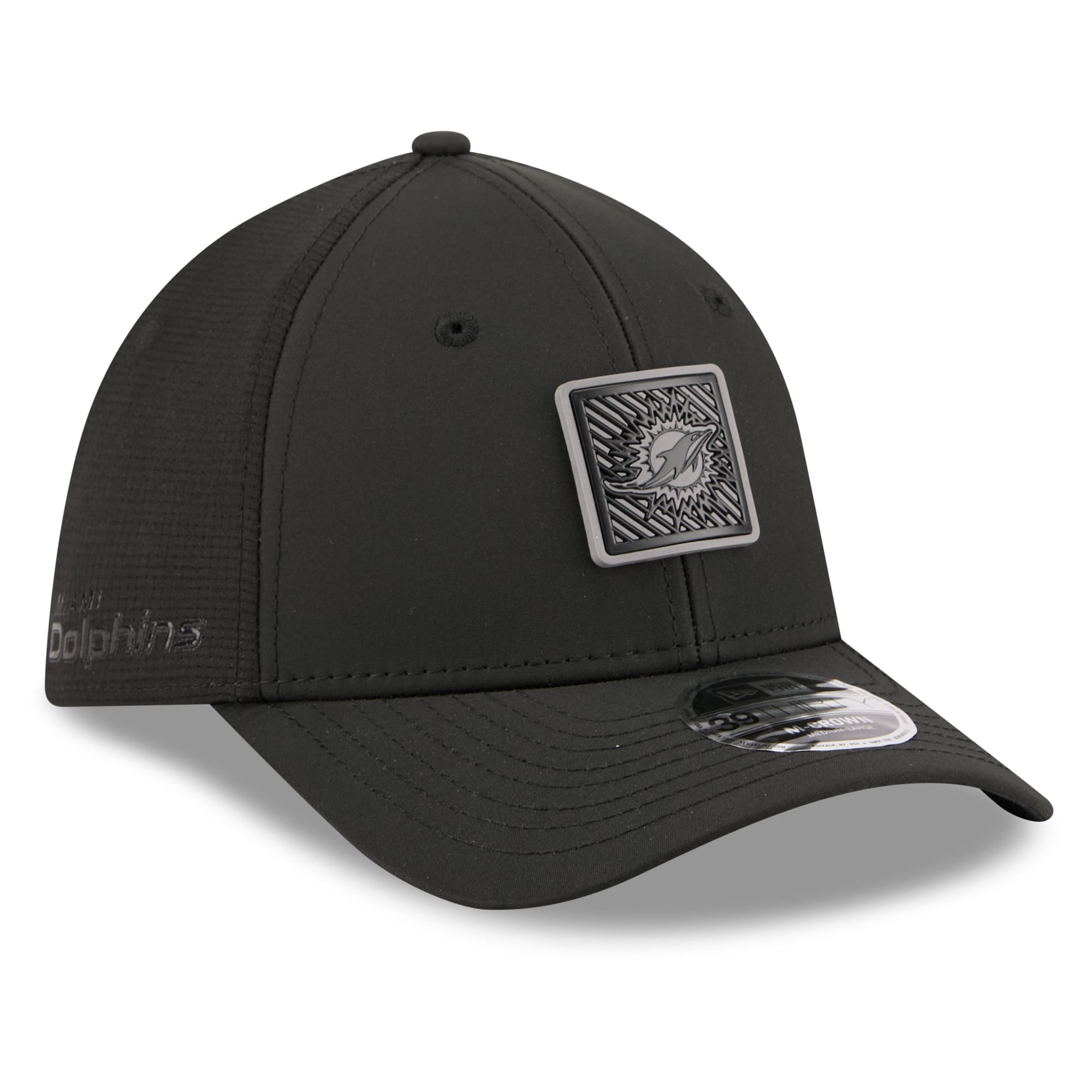 Men's New Era Black Miami Dolphins 2026 NFL Training Camp 39THIRTY Flex Hat