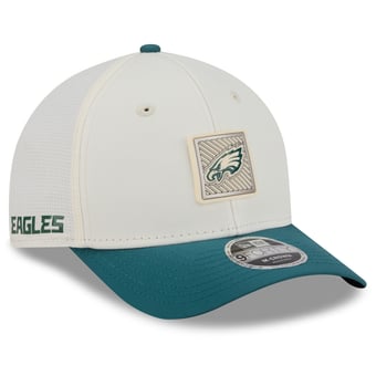 Youth New Era Cream/Midnight Green Philadelphia Eagles 2026 Training Camp 9FORTY M-Crown Adjustable Hat
