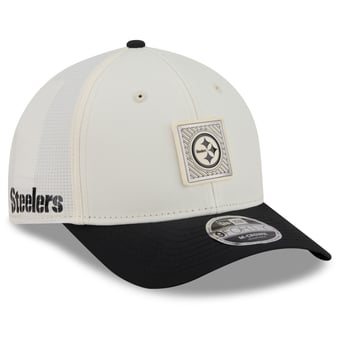 Youth New Era Cream/Black Pittsburgh Steelers 2026 Training Camp 9FORTY M-Crown Adjustable Hat