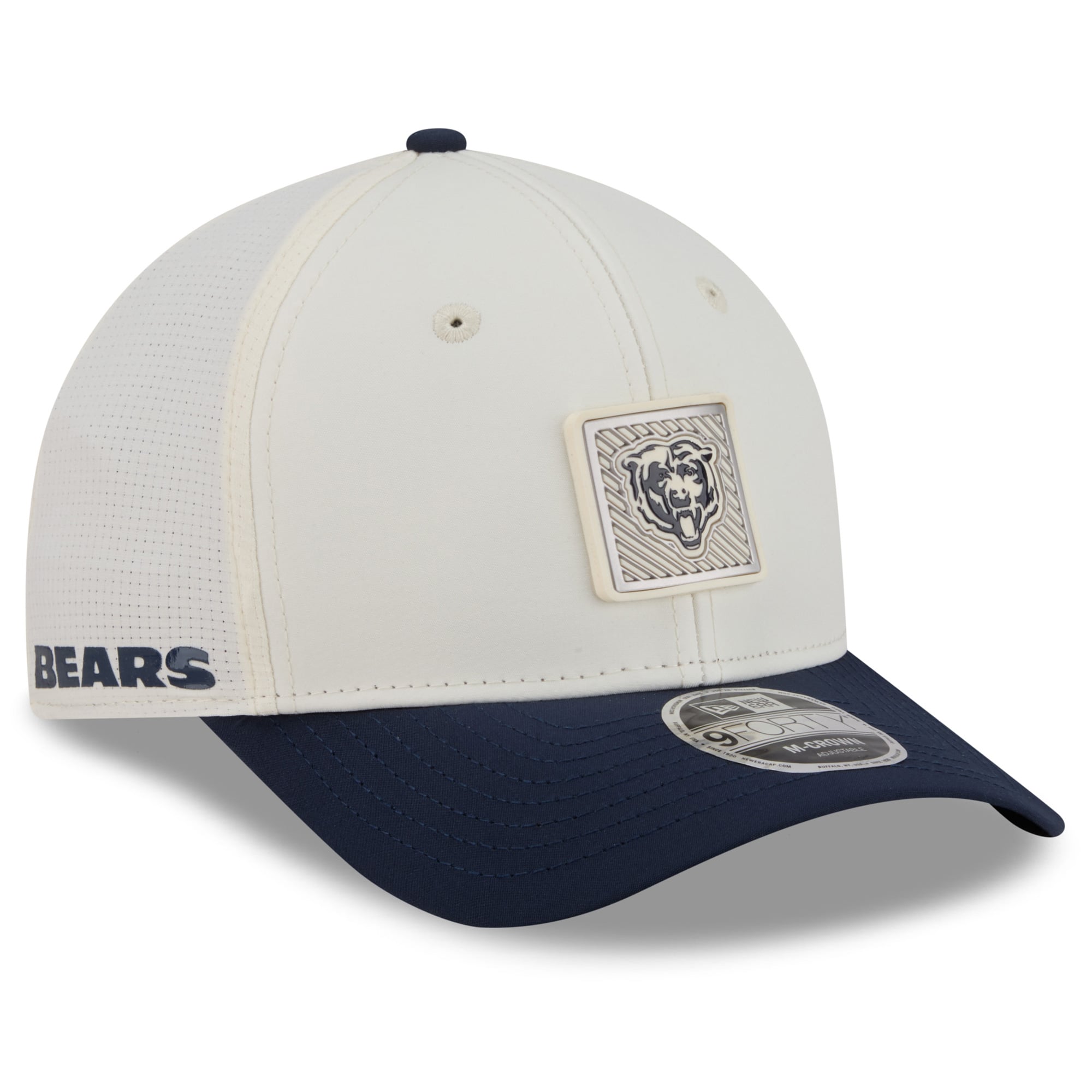 Youth New Era Cream/Navy Chicago Bears 2026 Training Camp 9FORTY M-Crown Adjustable Hat