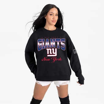Women's Gameday Couture  Black New York Giants Powerhouse Play Premium Fleece Sweatshirt