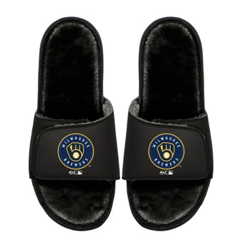 Unisex ISlide  Milwaukee Brewers Logo Fur Slide Sandals
