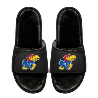 Youth ISlide  Kansas Jayhawks Logo Fur Slide Sandals