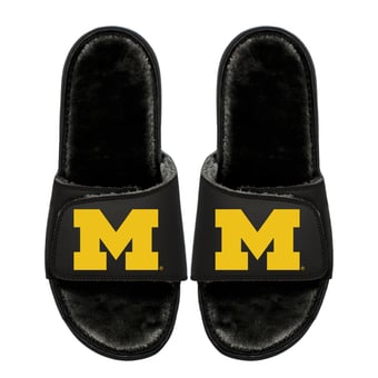 Youth ISlide  Michigan Wolverines Logo Fur Slide Sandals