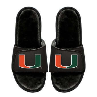Youth ISlide  Miami Hurricanes Logo Fur Slide Sandals