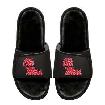 Youth ISlide  Ole Miss Rebels Logo Fur Slide Sandals