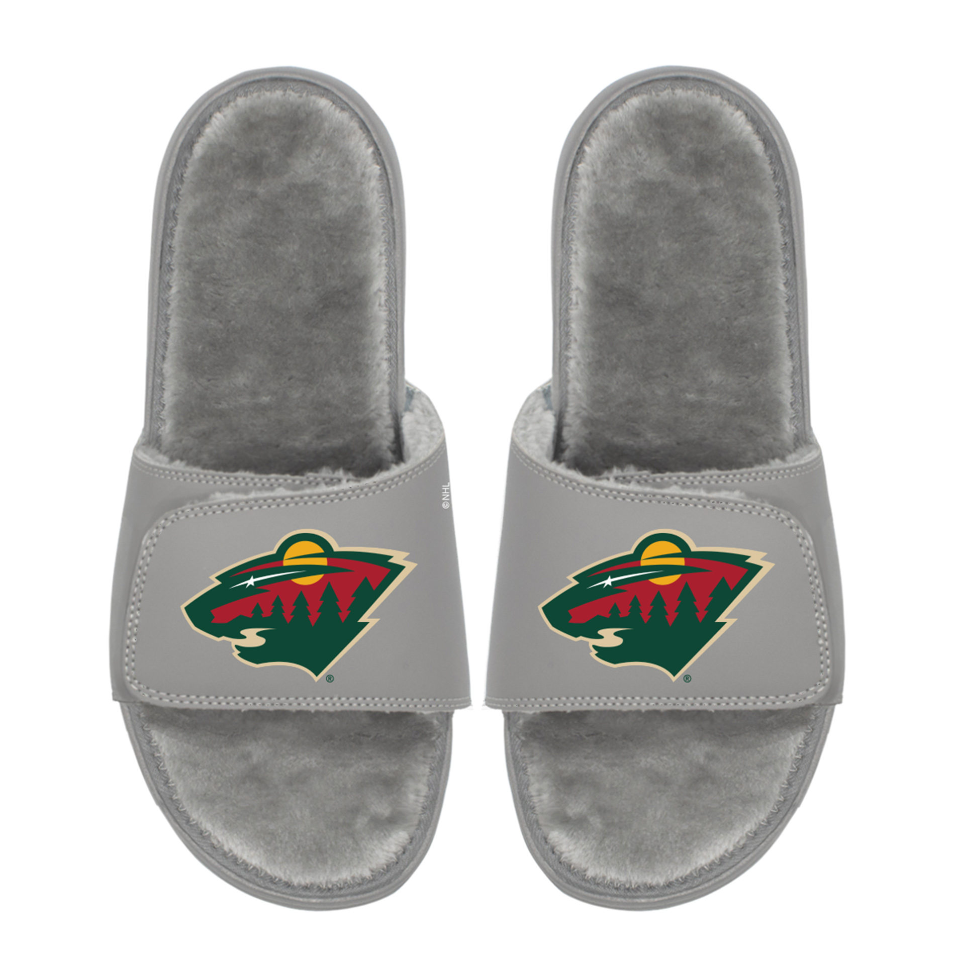 Unisex ISlide Minnesota Wild Logo Fur Slide Sandals Unisex ISlide Minnesota Wild Logo Fur Slide Sandals