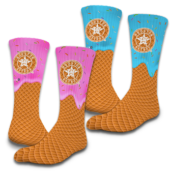 Unisex ISlide  Houston Astros Ice Cream Drip 2-Pack Lifestyle Crew Socks Set