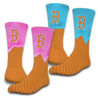 Unisex ISlide  Boston Red Sox Ice Cream Drip 2-Pack Lifestyle Crew Socks Set