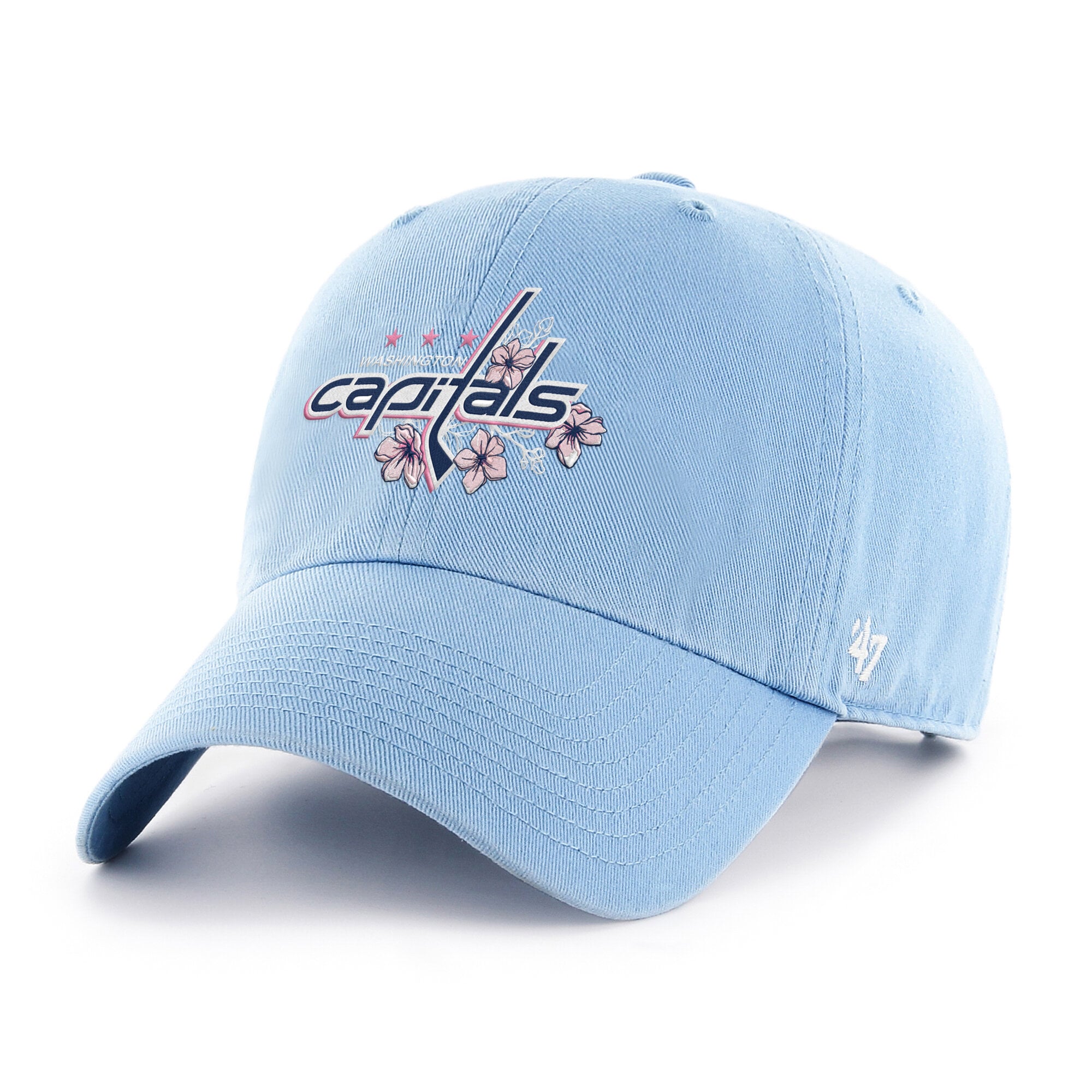 Men's '47  Light Blue Washington Capitals Cherry Blossom Alternate Clean Up Adjustable Hat
