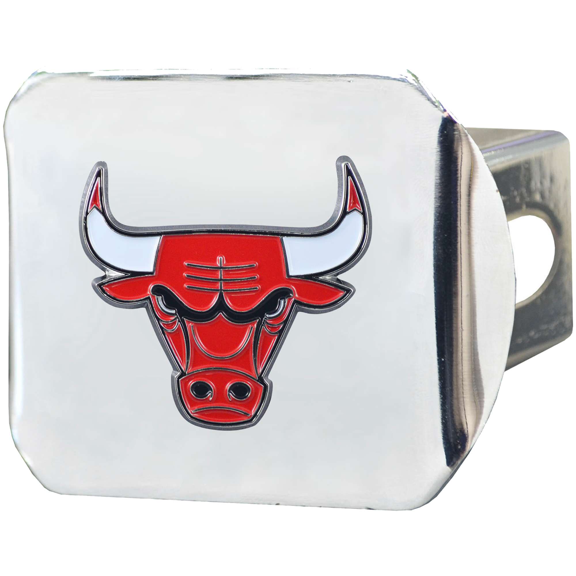 Logo Brands Chicago Bulls Color on Chrome Hitch Cover Logo Brands Chicago Bulls Color on Chrome Hitch Cover