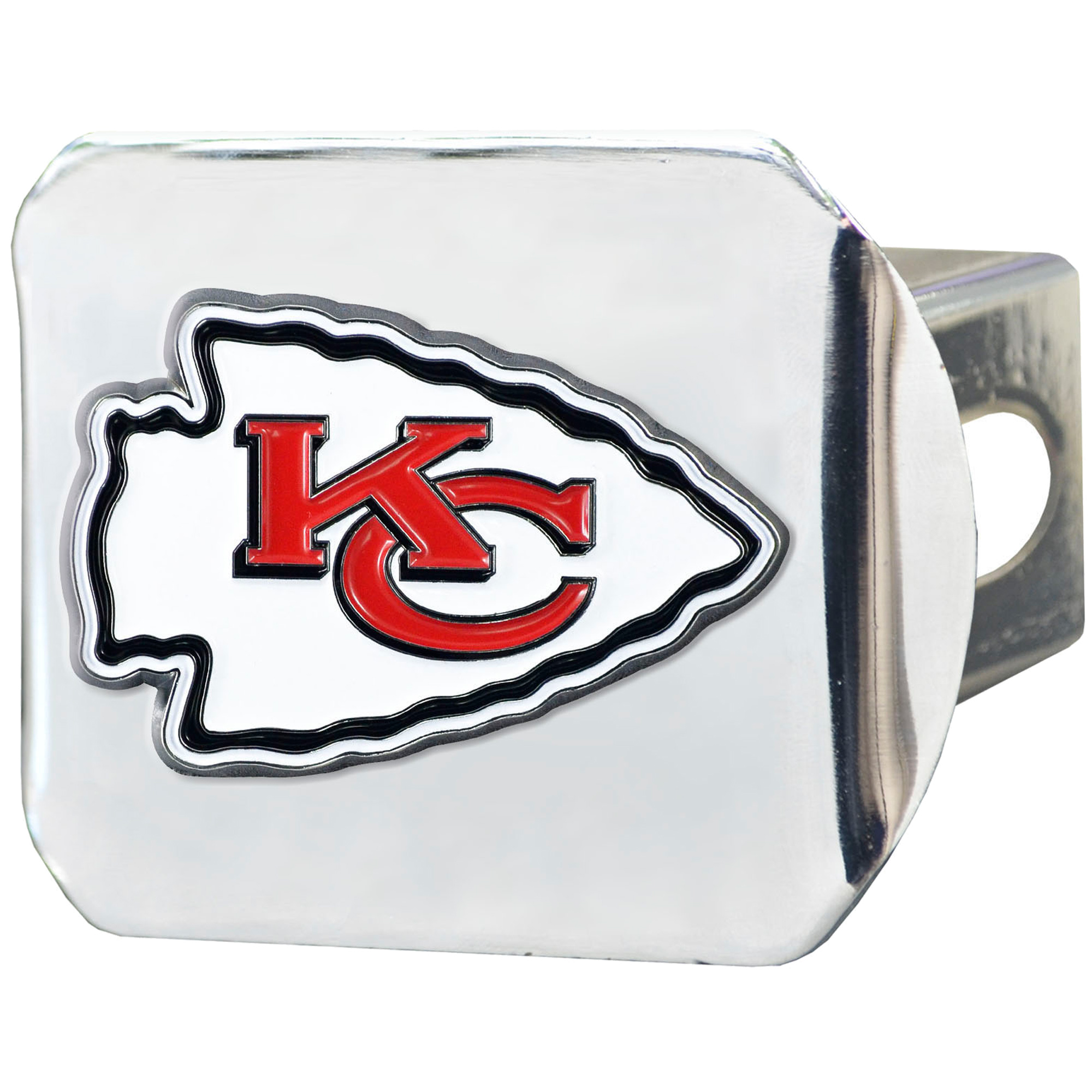 Logo Brands  Kansas City Chiefs Color on Chrome Hitch Cover